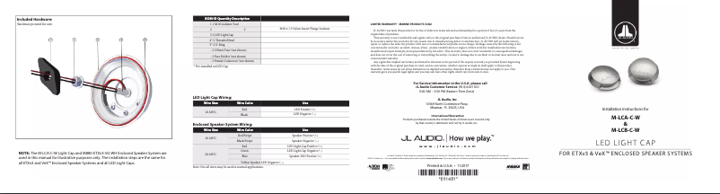 Página 1 del manual Manual de usuario JL Audio M-LCB-C-W