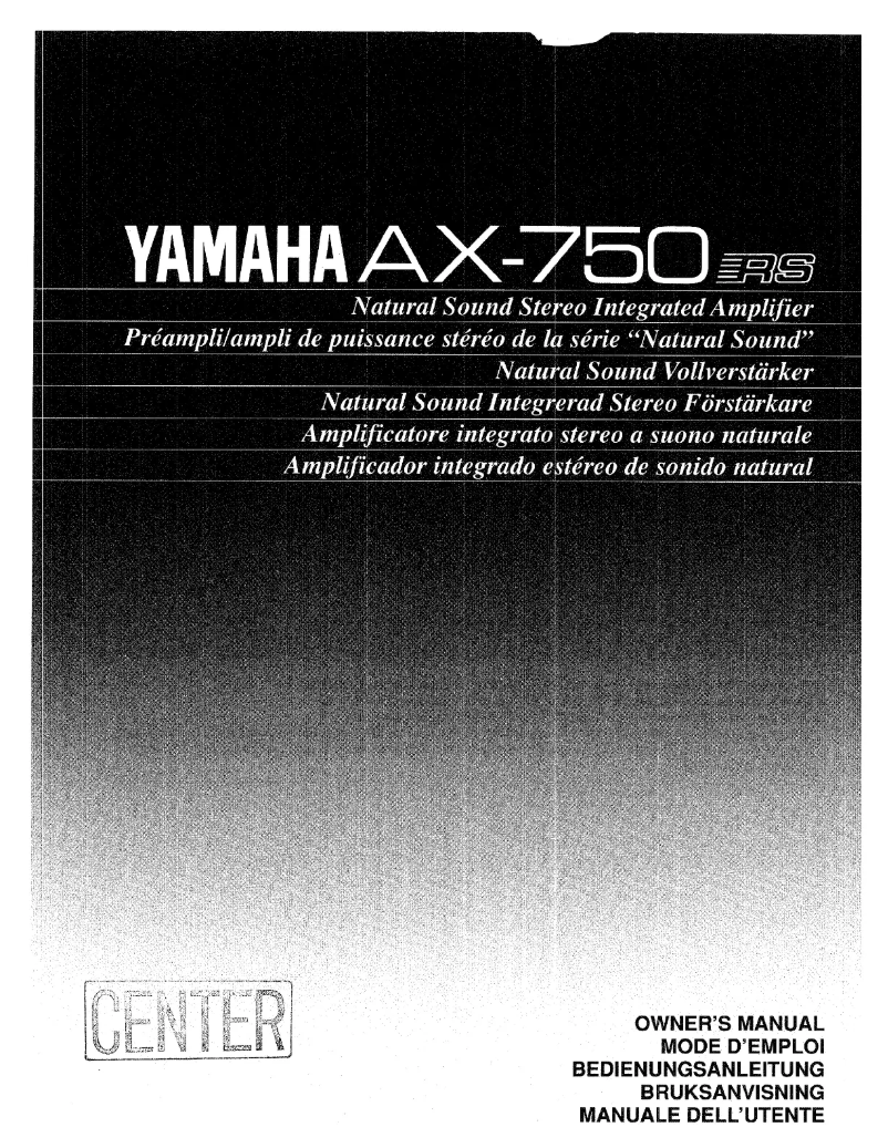 Page n°1 - Manuel utilisateur Yamaha AX-750