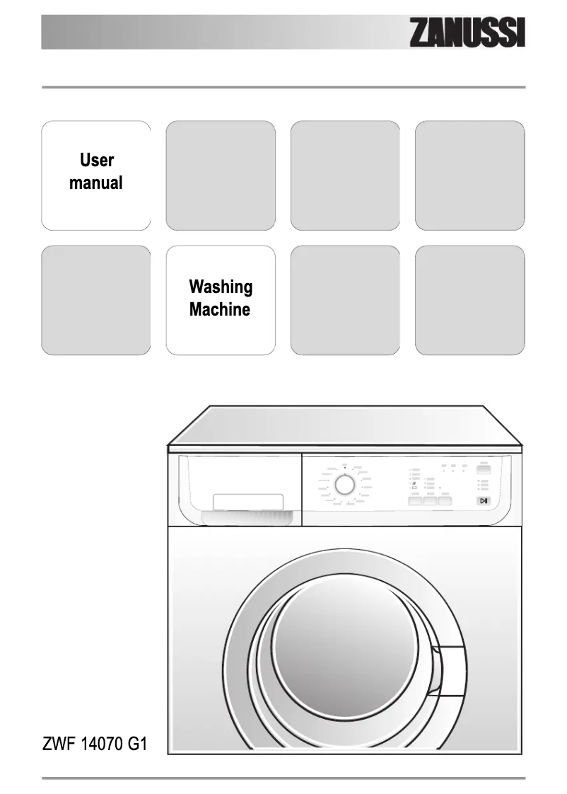 Page 1 de la notice Manuel utilisateur Zanussi ZWF 14070 G1