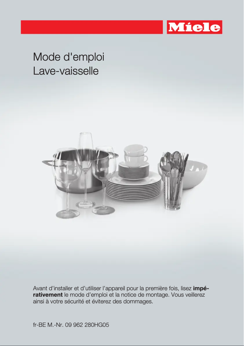 Page n°1 - Manuel utilisateur Miele G 6200 SCi