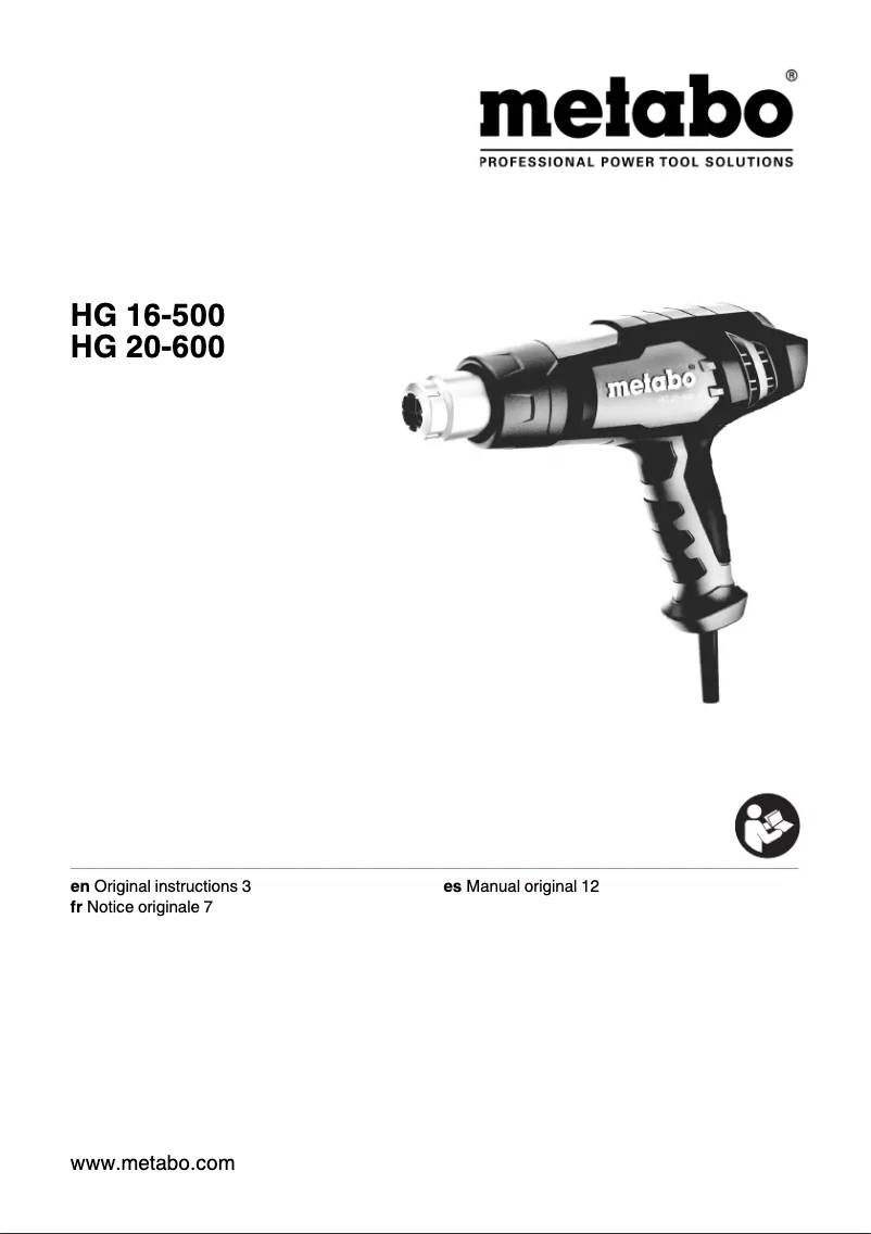 Página 1 del manual Manual de usuario Metabo HG 16-500