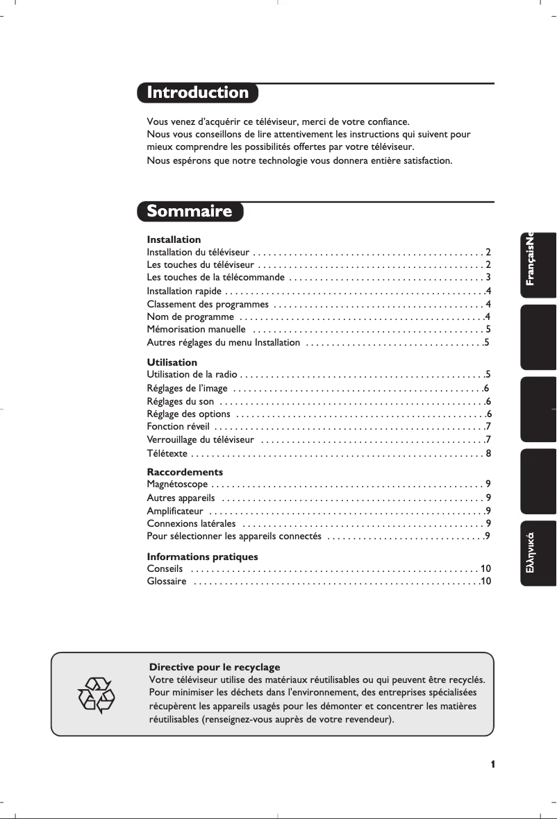 Page n°1 - Manuel utilisateur Philips 21PT5507