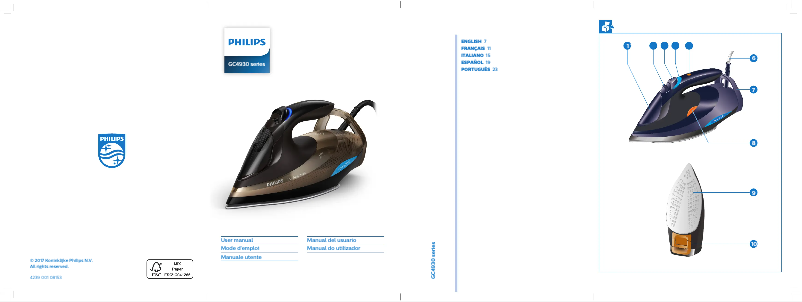Page 1 de la notice Manuel utilisateur Philips Azur Advanced OptimalTEMP GC4933
