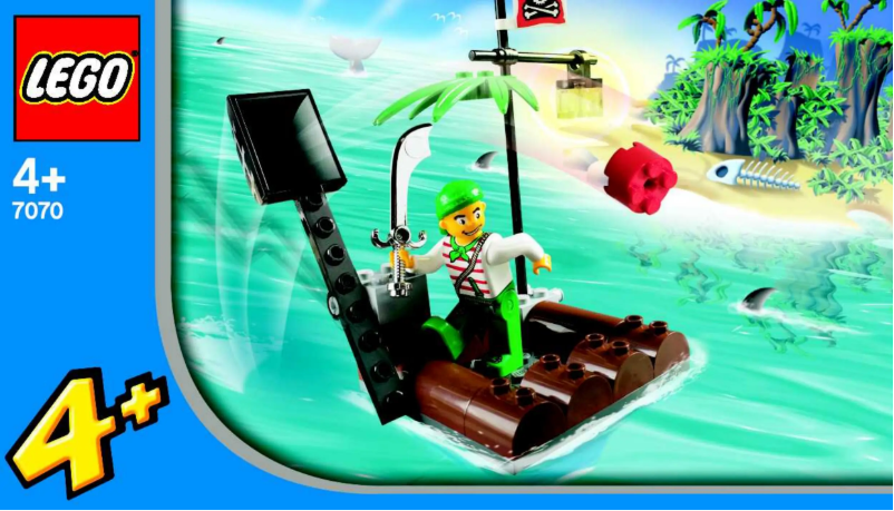 Page 1 de la notice Consignes visuelles Lego Pirates 7070