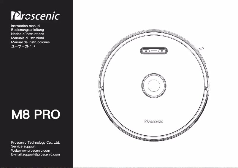 Page 1 de la notice Manuel utilisateur Proscenic M8 PRO