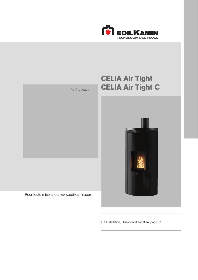 Page 1 de la notice Manuel utilisateur Edilkamin CELIA Air Tight