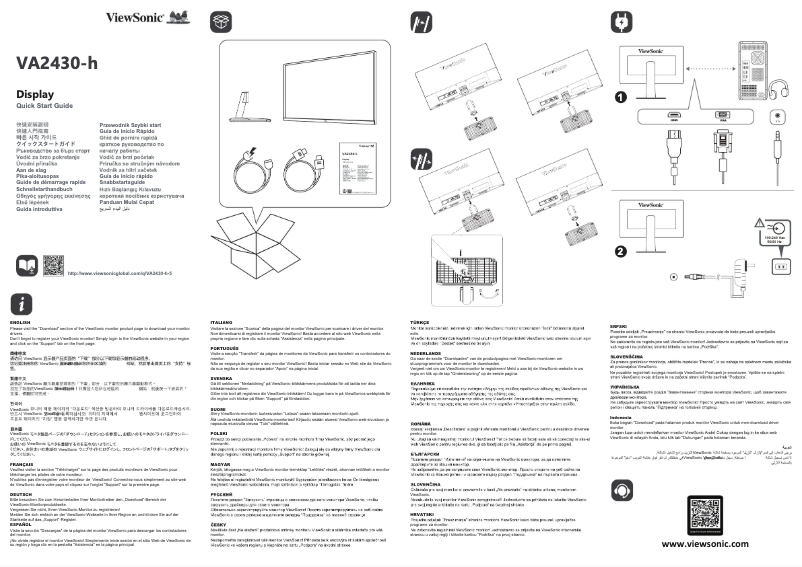 Page 1 de la notice Guide de démarrage rapide Viewsonic VA2430-H