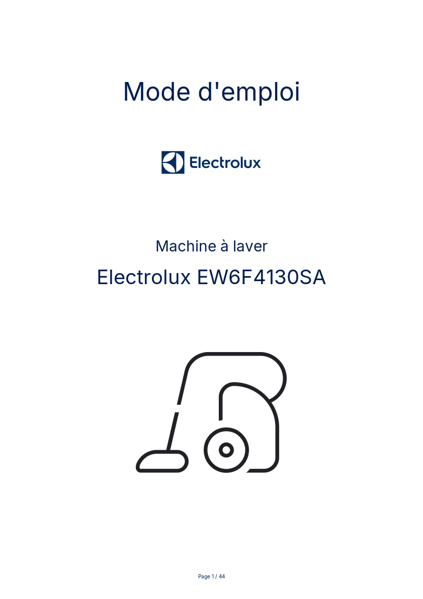 Image de la première page du manuel de l'appareil EW6F4130SA