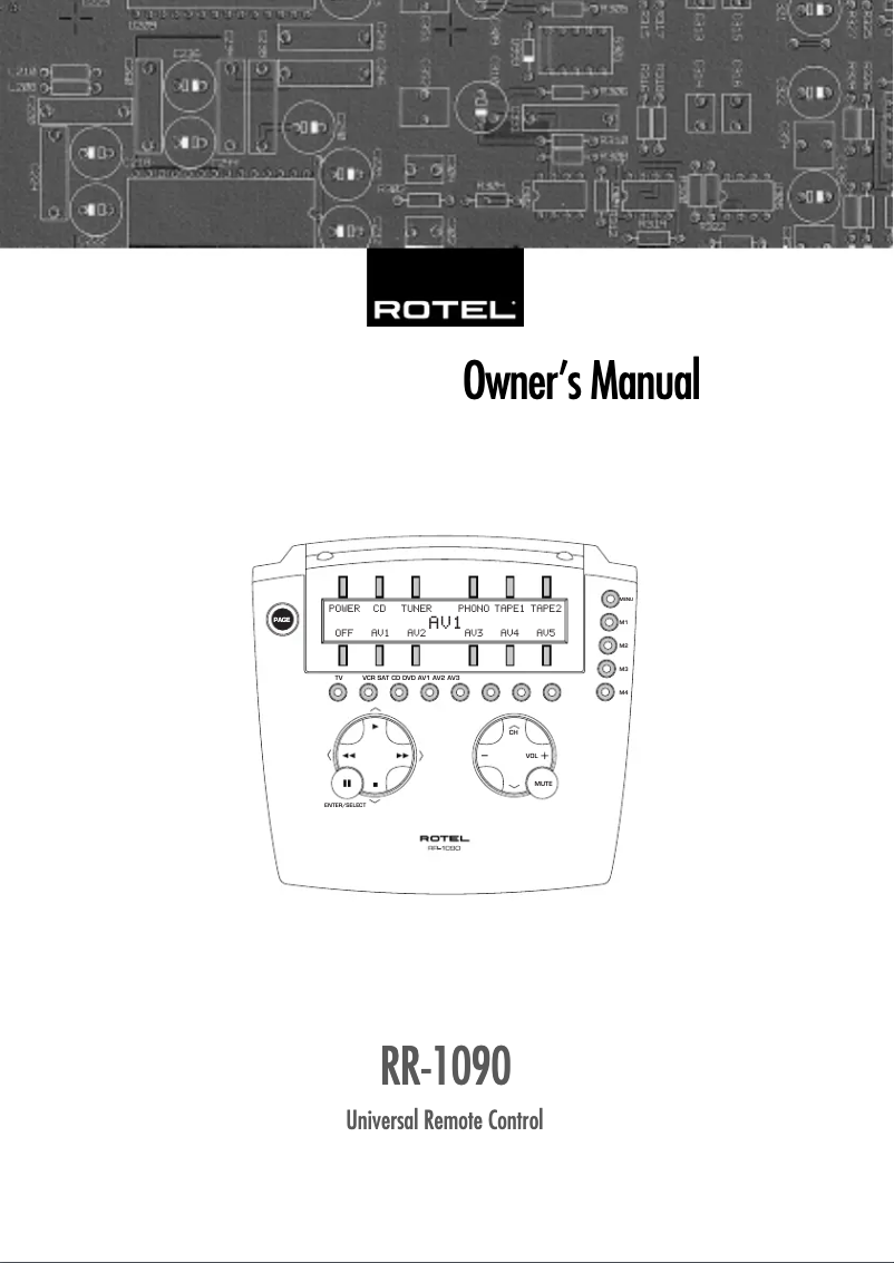 Image de la première page du manuel de l'appareil RR-1090