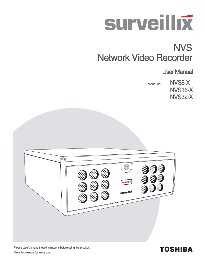 Page n°1 - Manuel utilisateur Toshiba NVS32