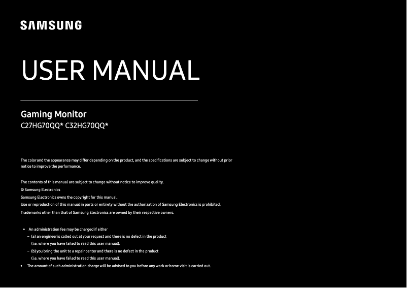 Page n°1 - Manuel utilisateur Samsung C27HG70QQC