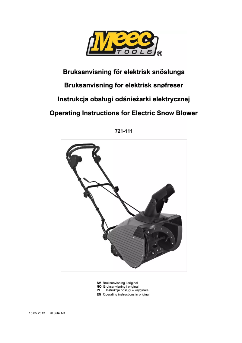 Page n°1 - Manuel utilisateur Meec Tools 721-111