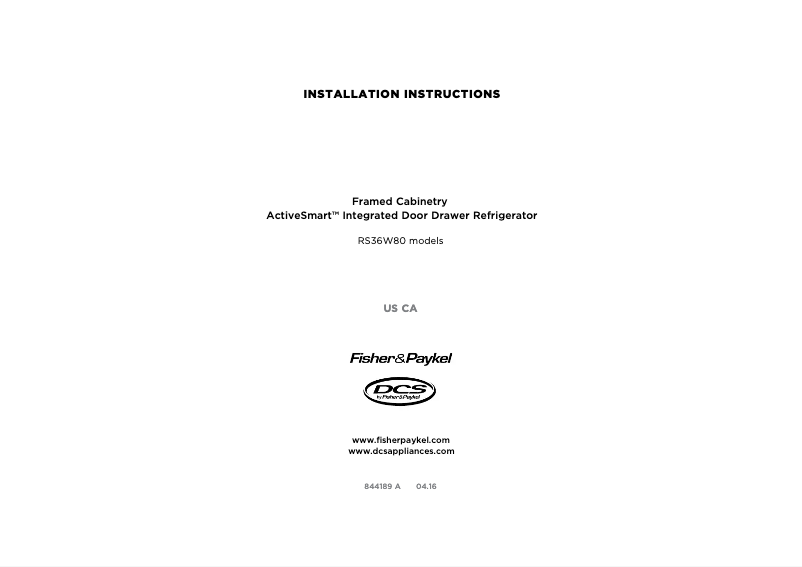 Imagen de la primera página del manual del dispositivo RS36W80RU1_N