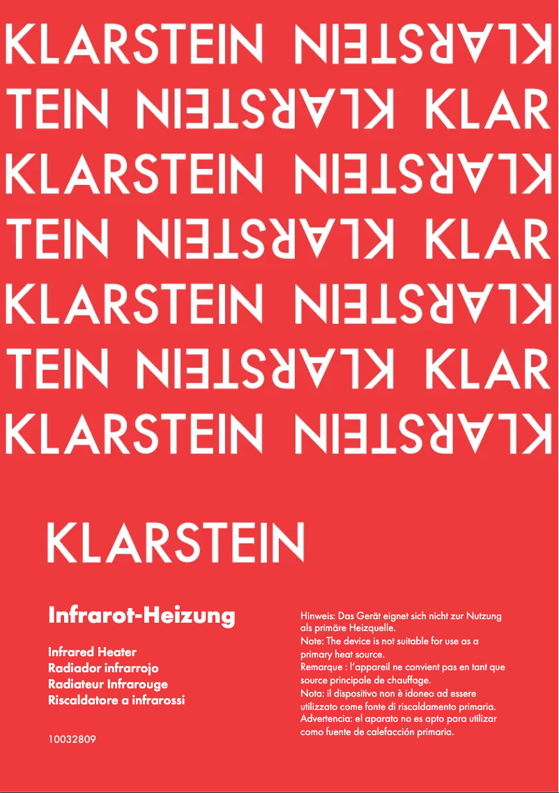 Image de la première page du manuel de l'appareil 10032809