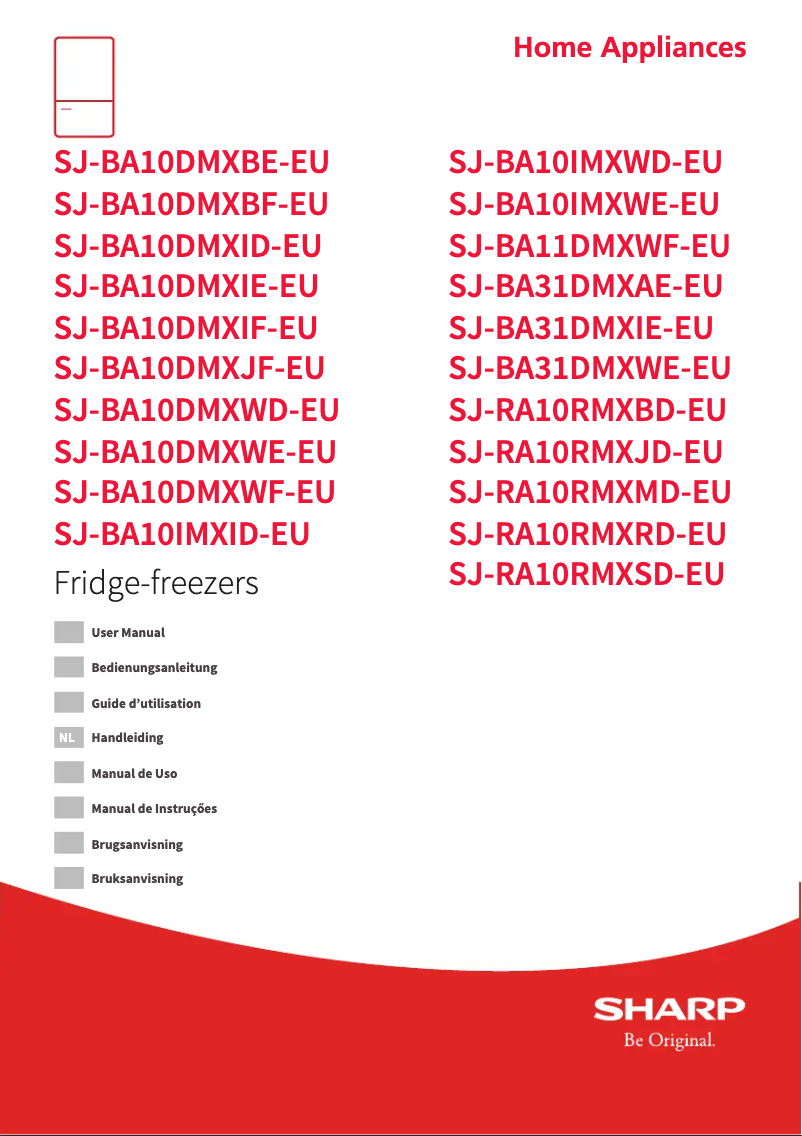 Page n°1 - Manuel utilisateur Sharp SJ-BA10DMXBE-EU