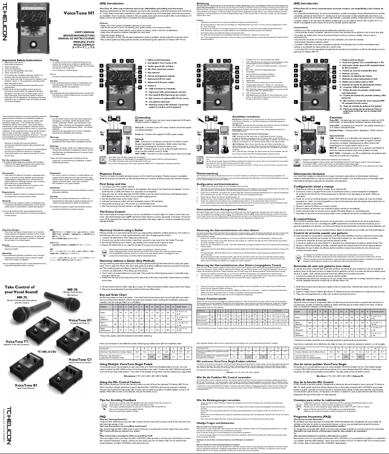 Image de la première page du manuel de l'appareil VoiceTone H1