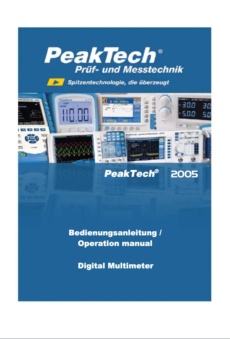 Page n°1 - Manuel utilisateur PeakTech 2005