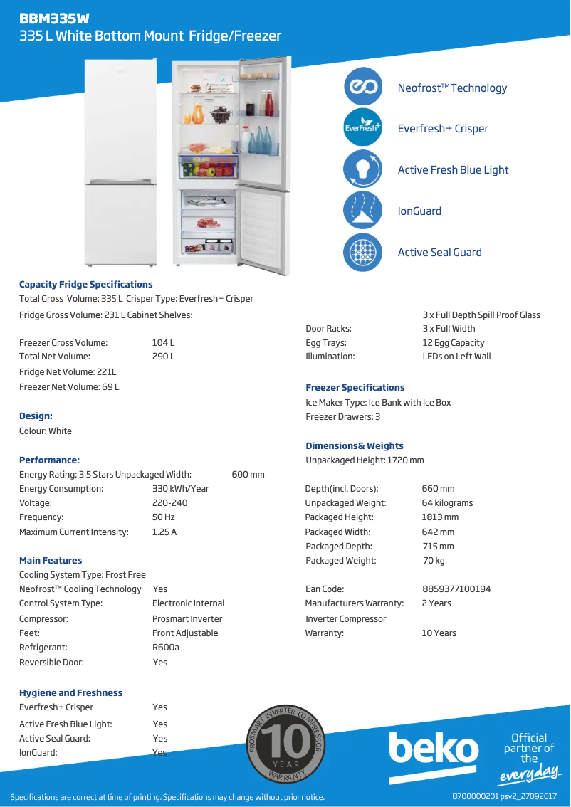 Image de la première page du manuel de l'appareil BBM335W