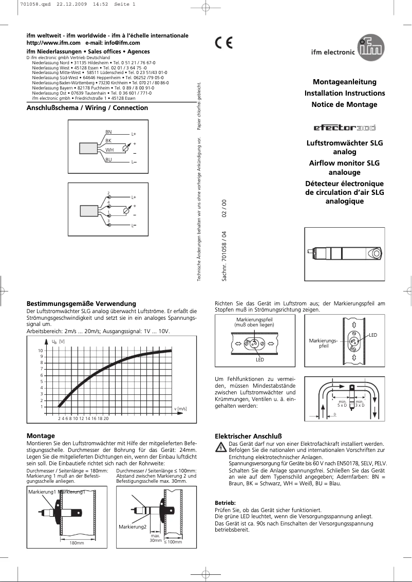 Page 1 de la notice Manuel utilisateur IFM SL5203