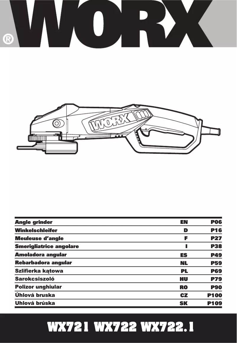 Page 1 de la notice Manuel utilisateur Worx WX721