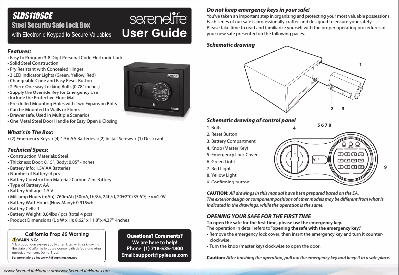 Page 1 de la notice Manuel utilisateur SereneLife SLDS110SCE