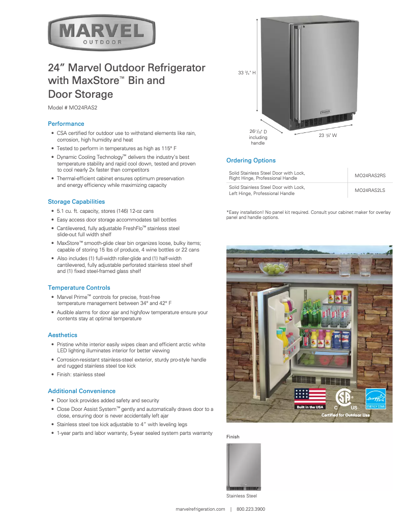 Page n°1 - Manuel utilisateur Marvel Outdoor MO24RA2R