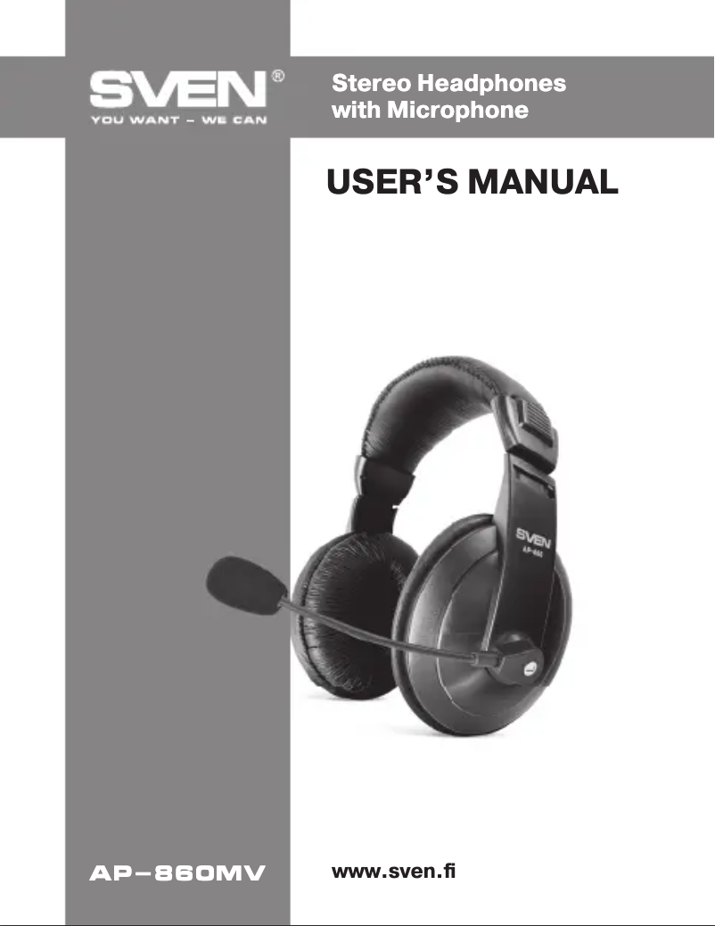 Page 1 de la notice Manuel utilisateur Sven AP-860MV