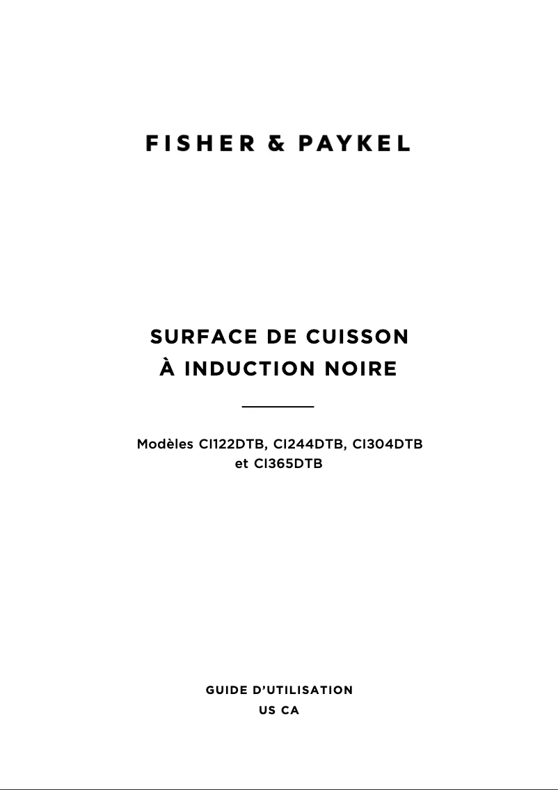 Page 1 de la notice Manuel utilisateur Fisher & Paykel CI244DTB4