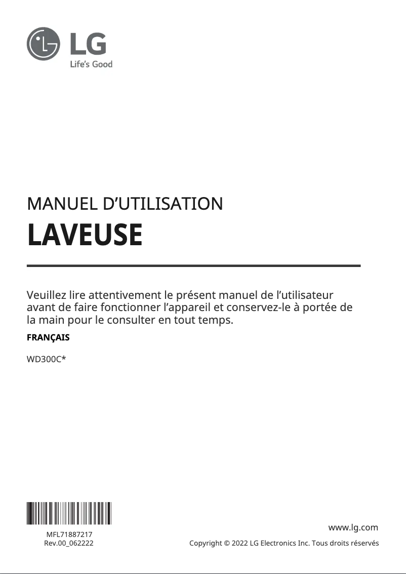 Image de la première page du manuel de l'appareil WD300CB