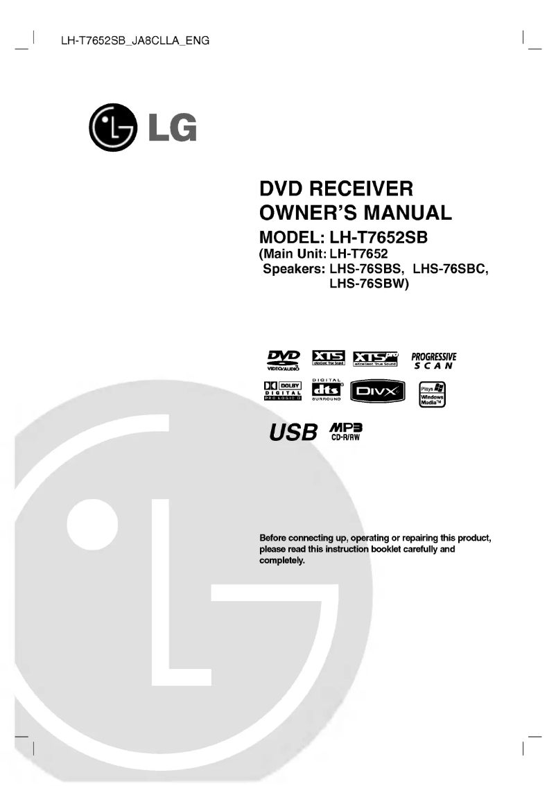 Imagen de la primera página del manual del dispositivo LH-T7652SB
