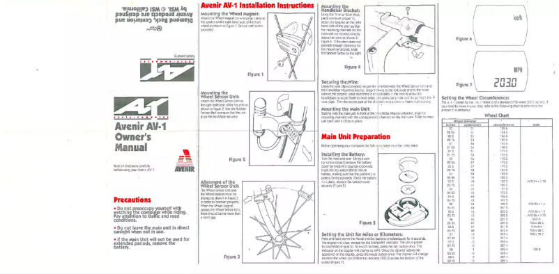 Page 1 de la notice Manuel utilisateur Avenir AV-1
