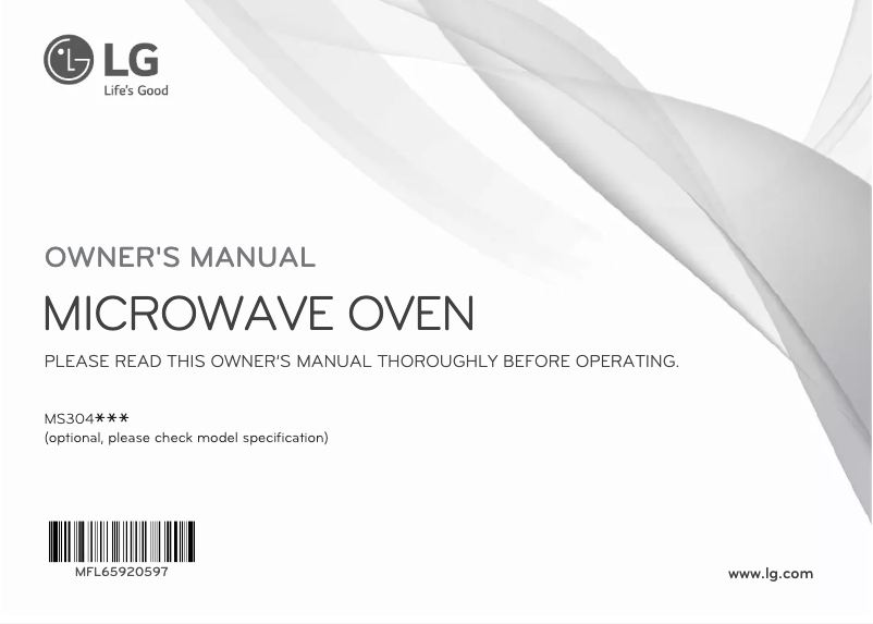Page 1 de la notice Manuel utilisateur LG MS3040SAB