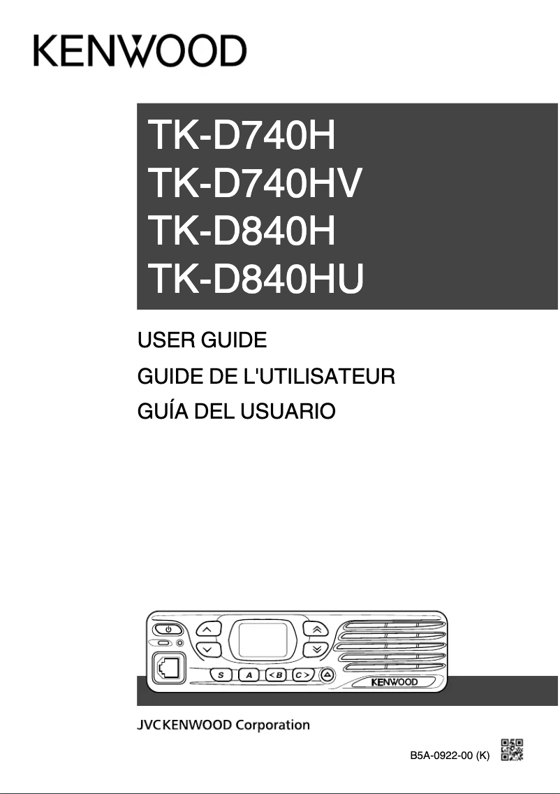 Image de la première page du manuel de l'appareil TK-D840H