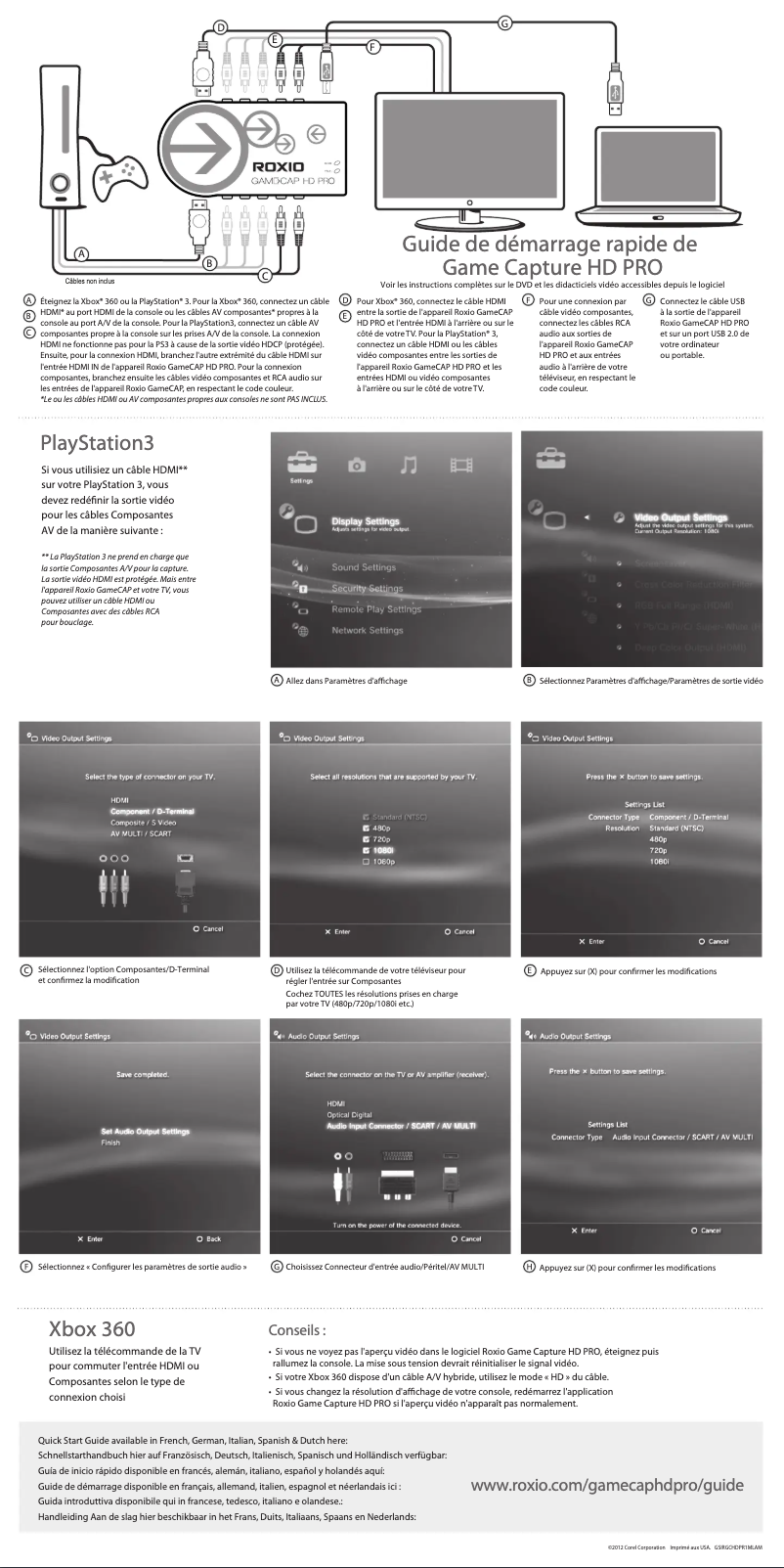 Page n°1 - Manuel utilisateur Roxio Game Capture HD Pro