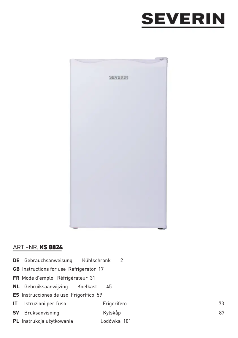 Página 1 del manual Manual de usuario Severin KS 8824