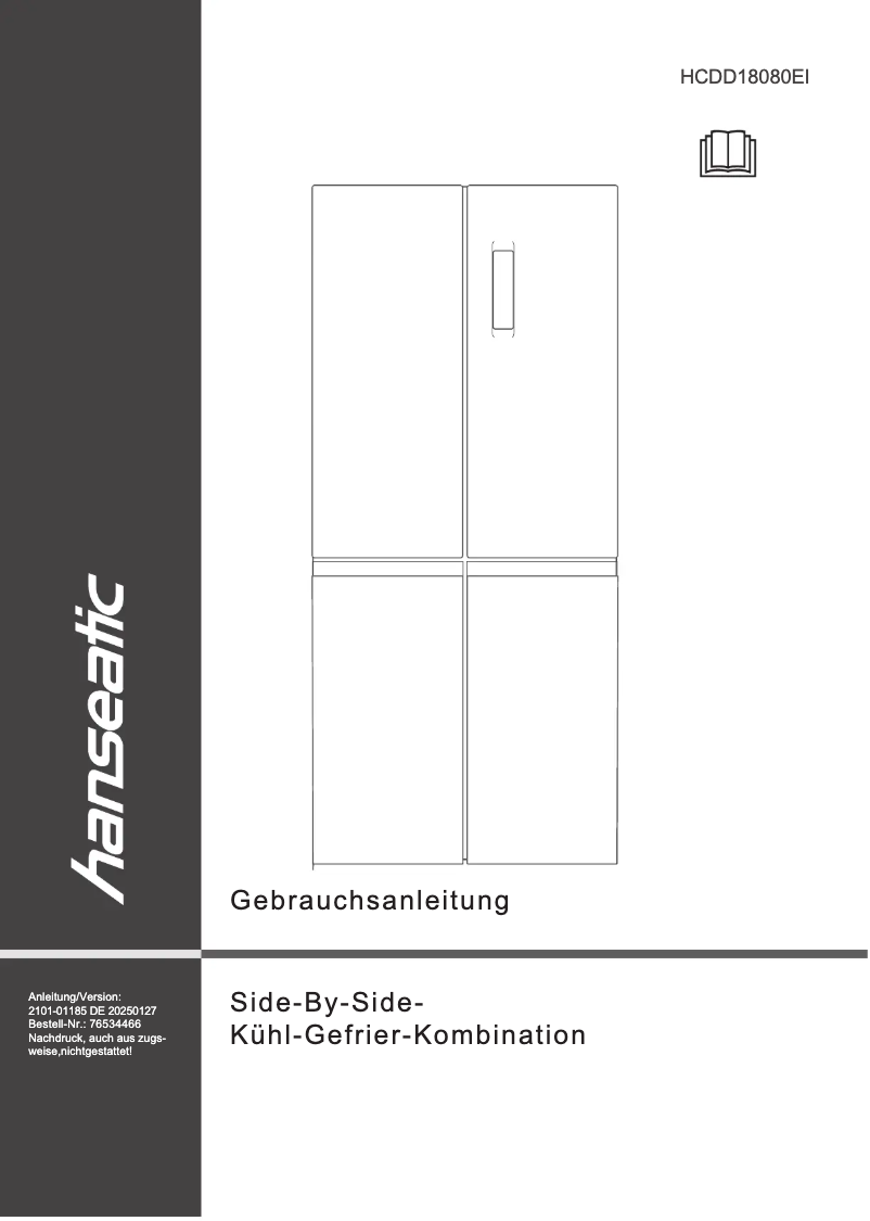 Página 1 del manual Manual de usuario Hanseatic HCDD18080EI