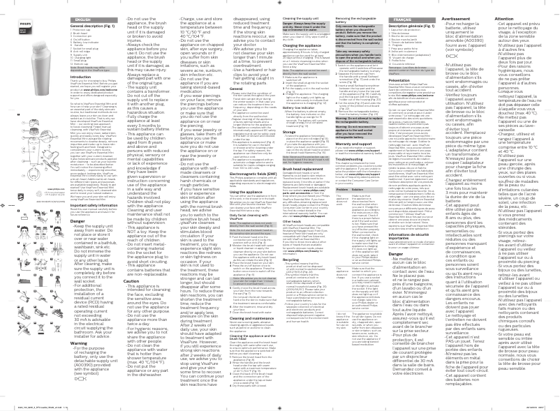 Page 1 of the manual User Manual Philips VisaPure Men MS1011