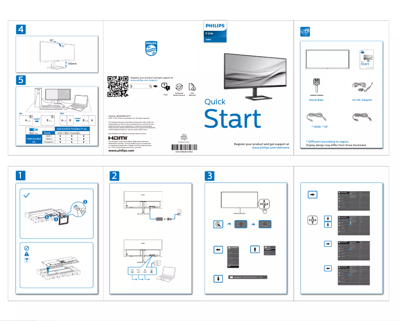 Page 1 of the manual Quick Start Guide Philips Momentum 345M2
