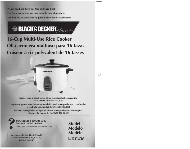 Page 1 de la notice Manuel utilisateur Black & Decker RC436