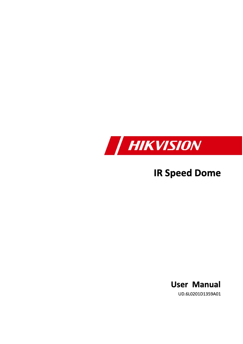 Page 1 de la notice Manuel utilisateur Hikvision DS-2AF7268N-A
