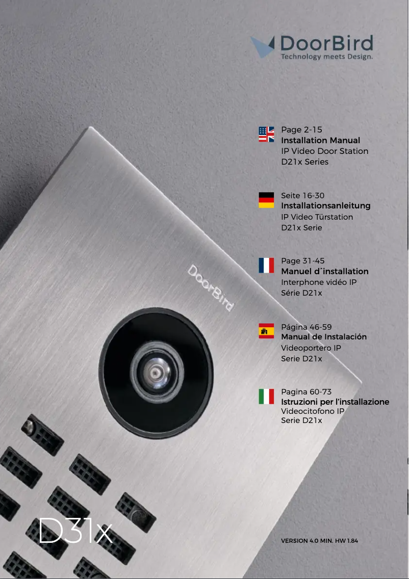 Page 1 de la notice Manuel utilisateur DoorBird D2101KH