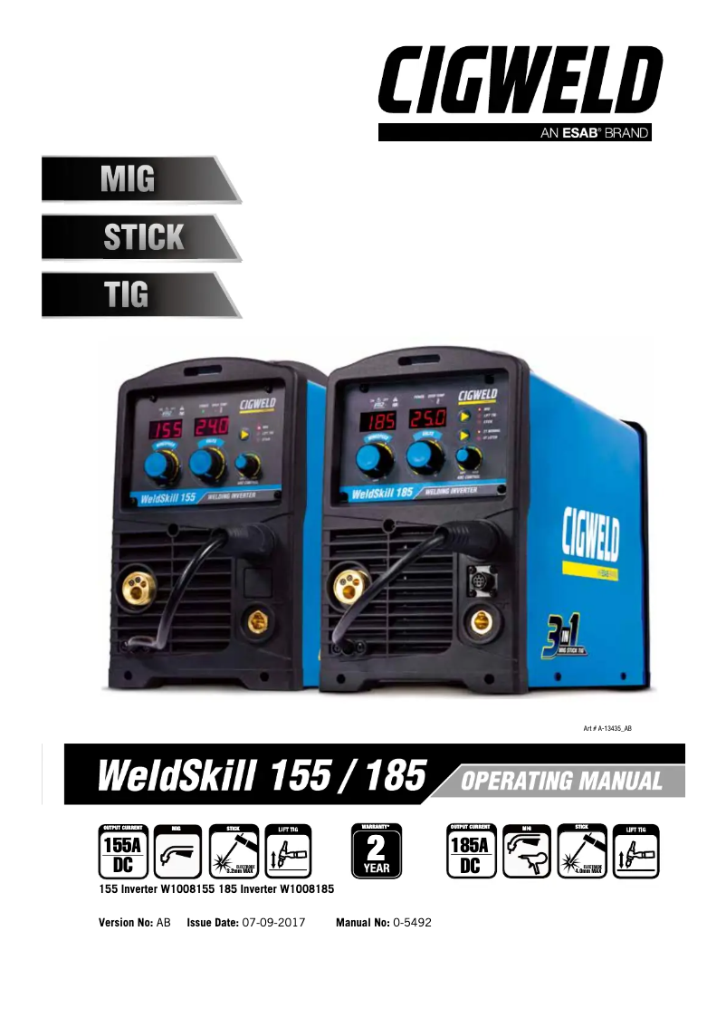 Page 1 de la notice Manuel utilisateur Cigweld WeldSkill 155