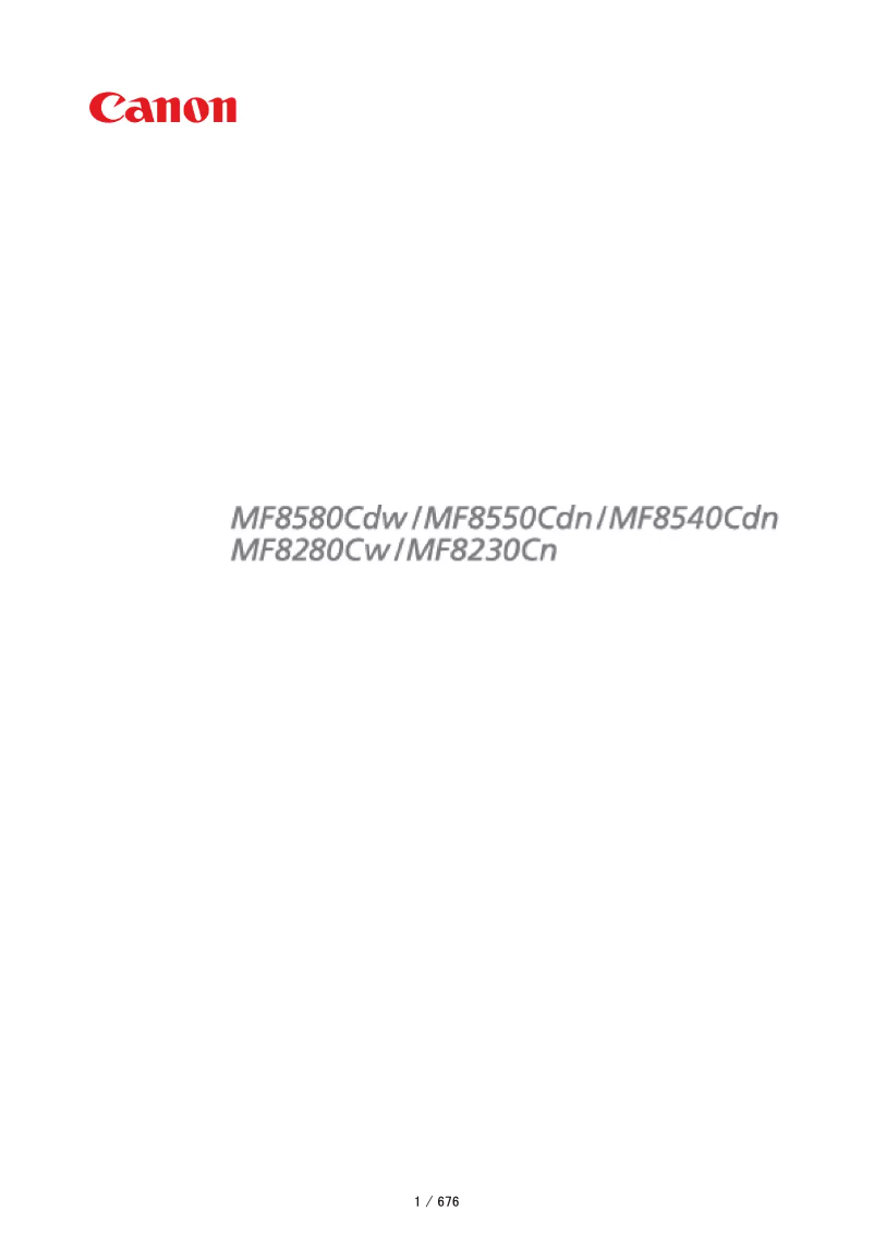 Page 1 de la notice Manuel utilisateur Canon I-Sensys MF8550Cdn