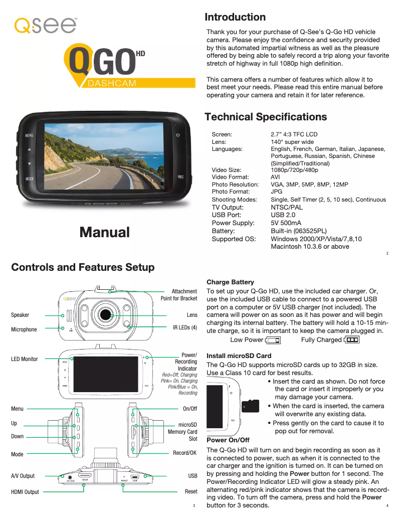 Image de la première page du manuel de l'appareil Q-Go