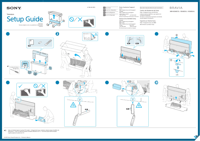 Page n°1 - Guide d'installation Sony Bravia XBR-85X850G