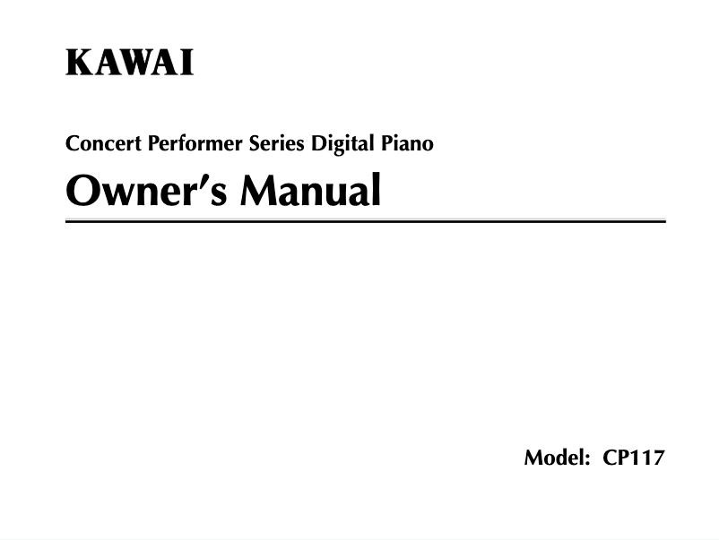 Page 1 of the manual User Manual Kawai Concert Performer CP117