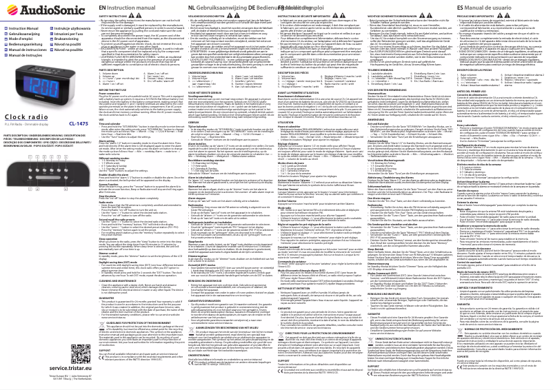 Page 1 de la notice Manuel utilisateur AudioSonic CL-1475