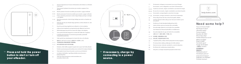 Page 1 de la notice Guide de démarrage rapide Kobo Sage