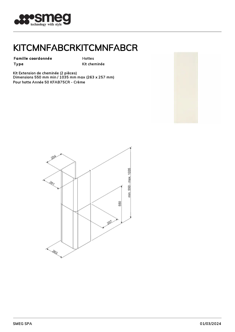 Image de la première page du manuel de l'appareil KITCMNFABCR