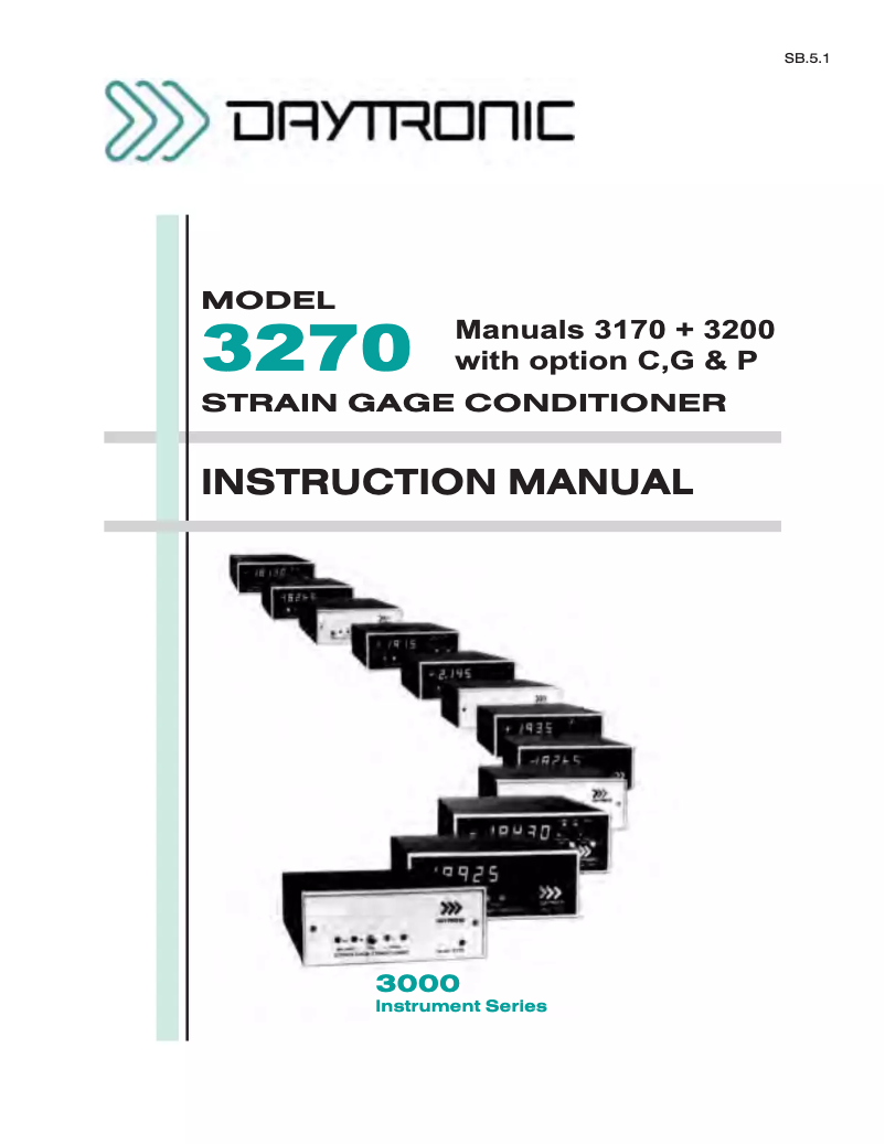 Page n°1 - Manuel utilisateur Daytronic 3270FP